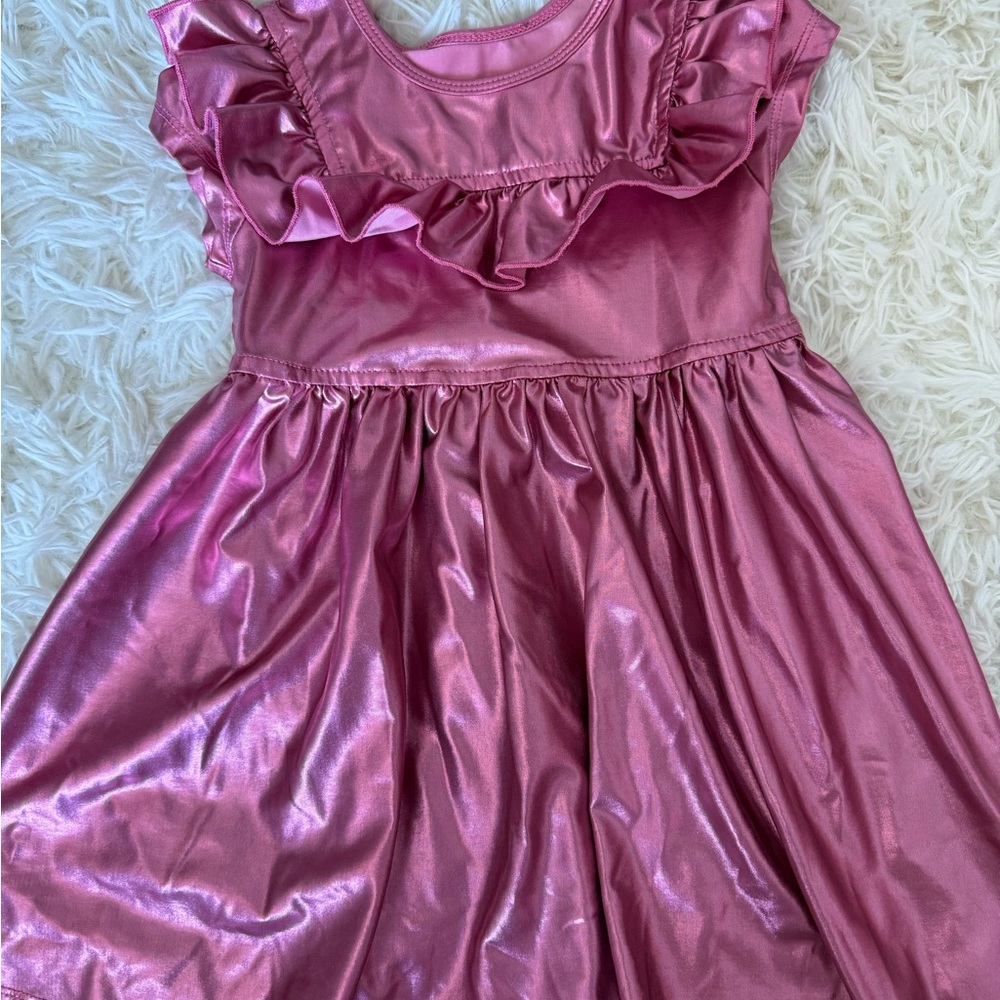 Pink Chicken Shiny Pink Kids Dress